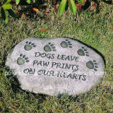 Resin Garden Stepping Stone with Dog Paw