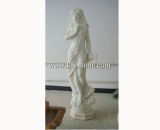 White Marble Stone Carved Fine Woman Figure Sculpture for Decoration