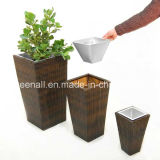 Rattan Square Flower Pots for Outdoor