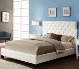 White Modern Leather Platform Bed