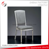 Silver Frame Grey Fabric Wood Imitation Reception Furniture Hall Chair (BC-182)