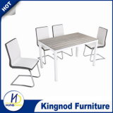 General Use Square Dining Furniture Wooden Pictures Glass Table