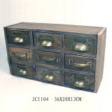Hot Vintage Wooden Cabinets with 9 Drawers