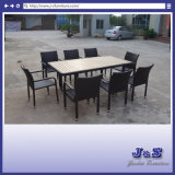 Patio Flat Wicker Chair Alum Rattan Table Polywood Outdoor Furniture (J374)