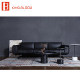 Modern Black Italy Real Nappa Leather Material Sectional Sofa Set for Living Room