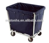 Stainless Steel Tubular Frame Hospital and Hotel Linen Trolley