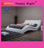 Latest Wood PU Leather Double Bed Designs with Box Bed Room Furniture G1108