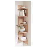 Wooden Corner Wall Bookshelf Designs