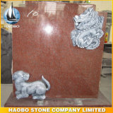 European Style Red Granite Grave Funeral Tombstone & Monument for Cemetery