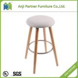 Top Quality Europe Standard Fabric Bar Stool Chair with Four Wooden Legs (Hagibis)