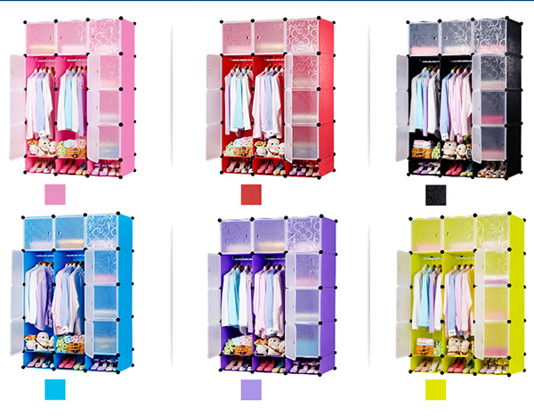 Wholesale Foldable Storage Cabinet Bedroom Furniture Plastic Wardrobe with Shoe Cabinets