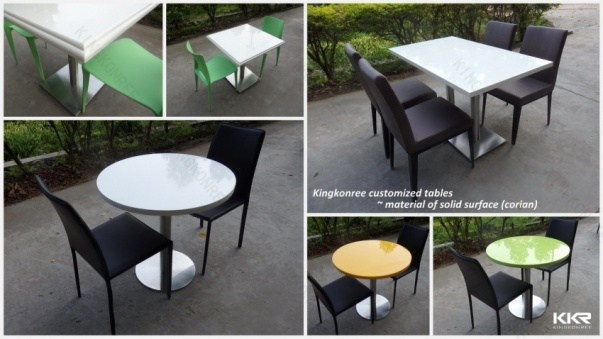 Modern Hotel Table Customized Solid Surface Dining Table