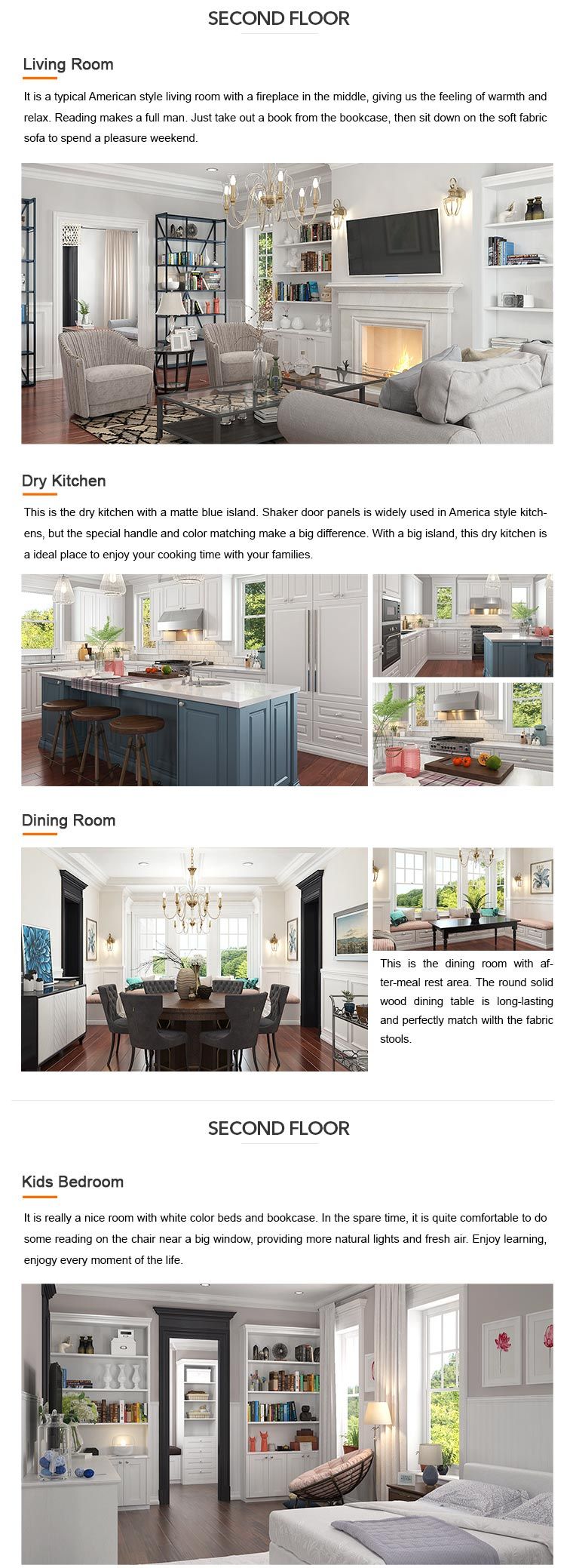 Oppein Modern America Villa MDF Home Furniture (OP16Villa04) Home Furniture, Whole House