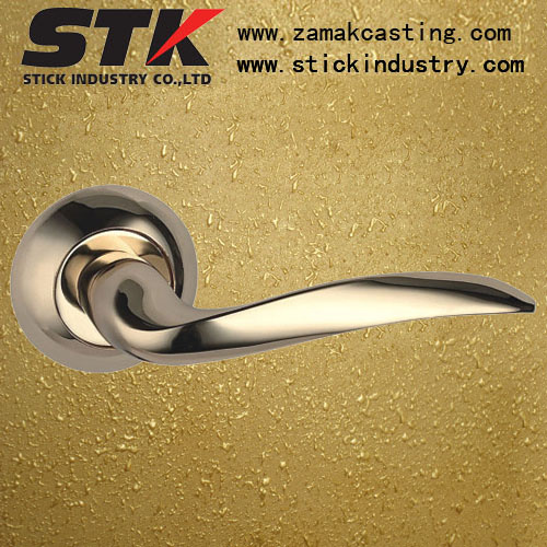 Bed and Bath Zinc Lever Handle on Rose (Z1001)