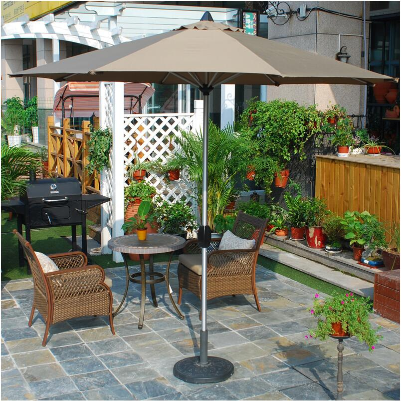 Outdoor Garden Patio Hotel Home Store Restaurant Aluminum Dia2.7m Beach Umbrella with 4 Colour (J845)