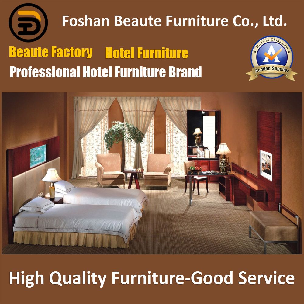 Hotel Furniture/Luxury Double Hotel Bedroom Furniture/Standard Hotel Double Bedroom Suite/Double Hospitality Guest Room Furniture (GLB-0109802)