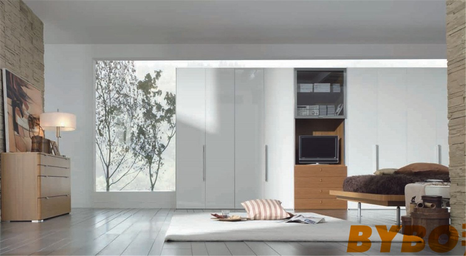 Handless High Glossy Finish Wardrobe (BY-W-14)