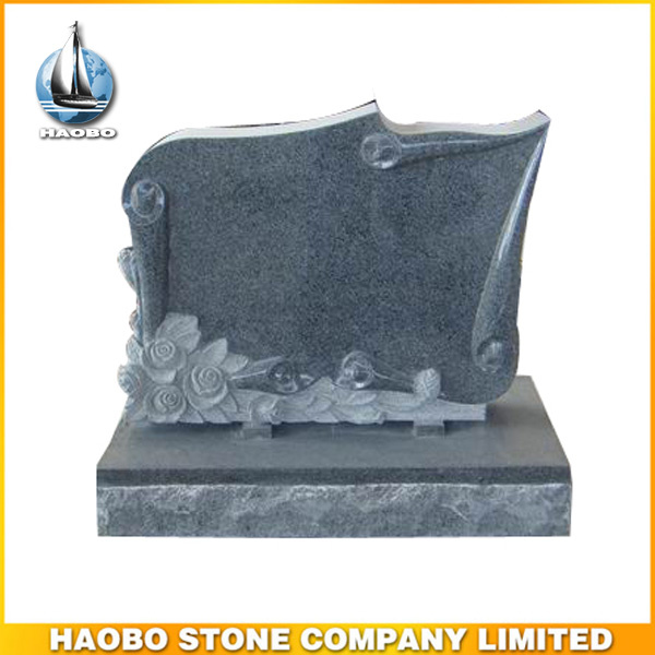 Unique Shape Upright Monument with Floral Carving