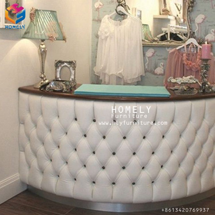 Small Salon Solid Surface Reception Table Factory Price Ffor Sale