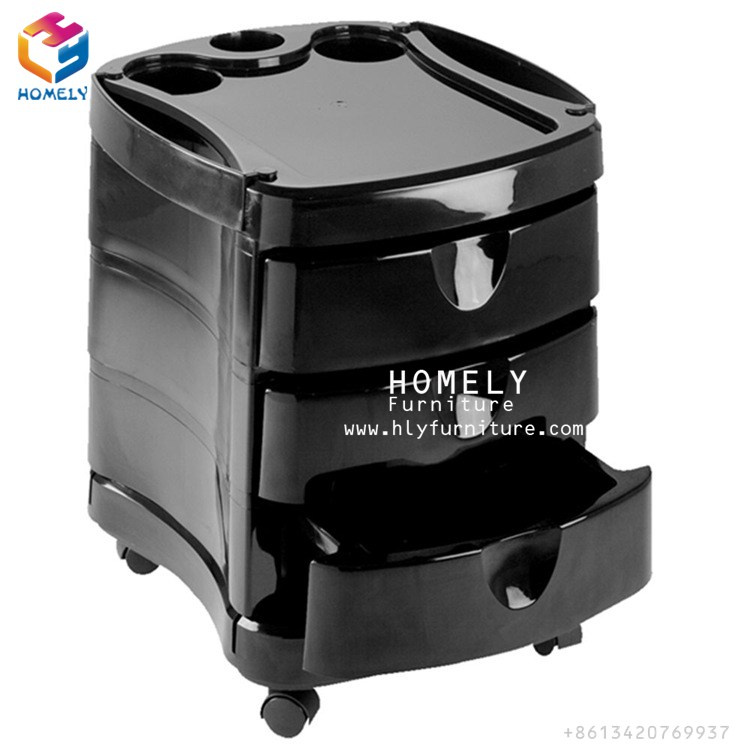 Black Beauty Salon Equipment Trolley Beauty Pedicure Cart Trolly