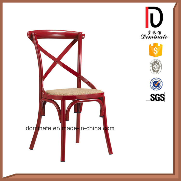 X Back Iron Garden Outdoor Red Metal Wedding Chair