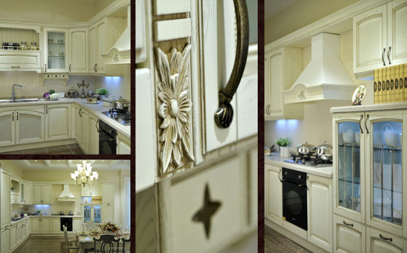 America Style Solid Wood Kitchen Cabinet (Br-SA13A)