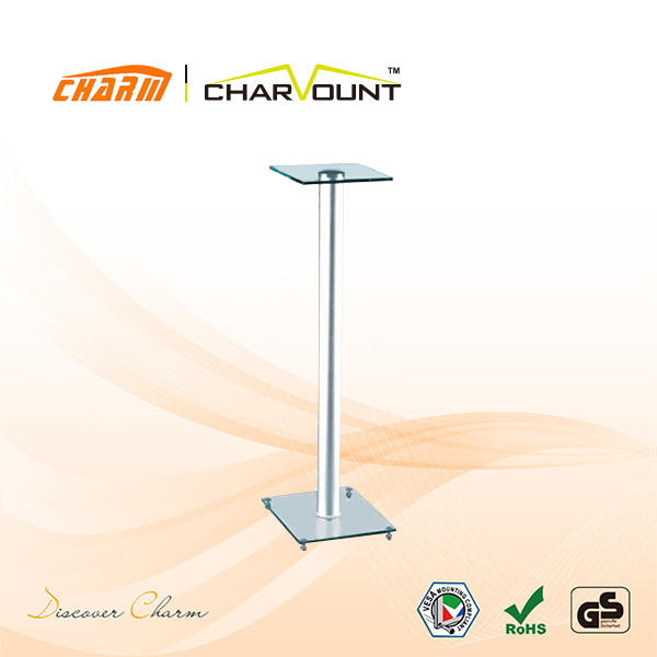 Tempered Glass Speaker Stand Black (CT-SS-33)