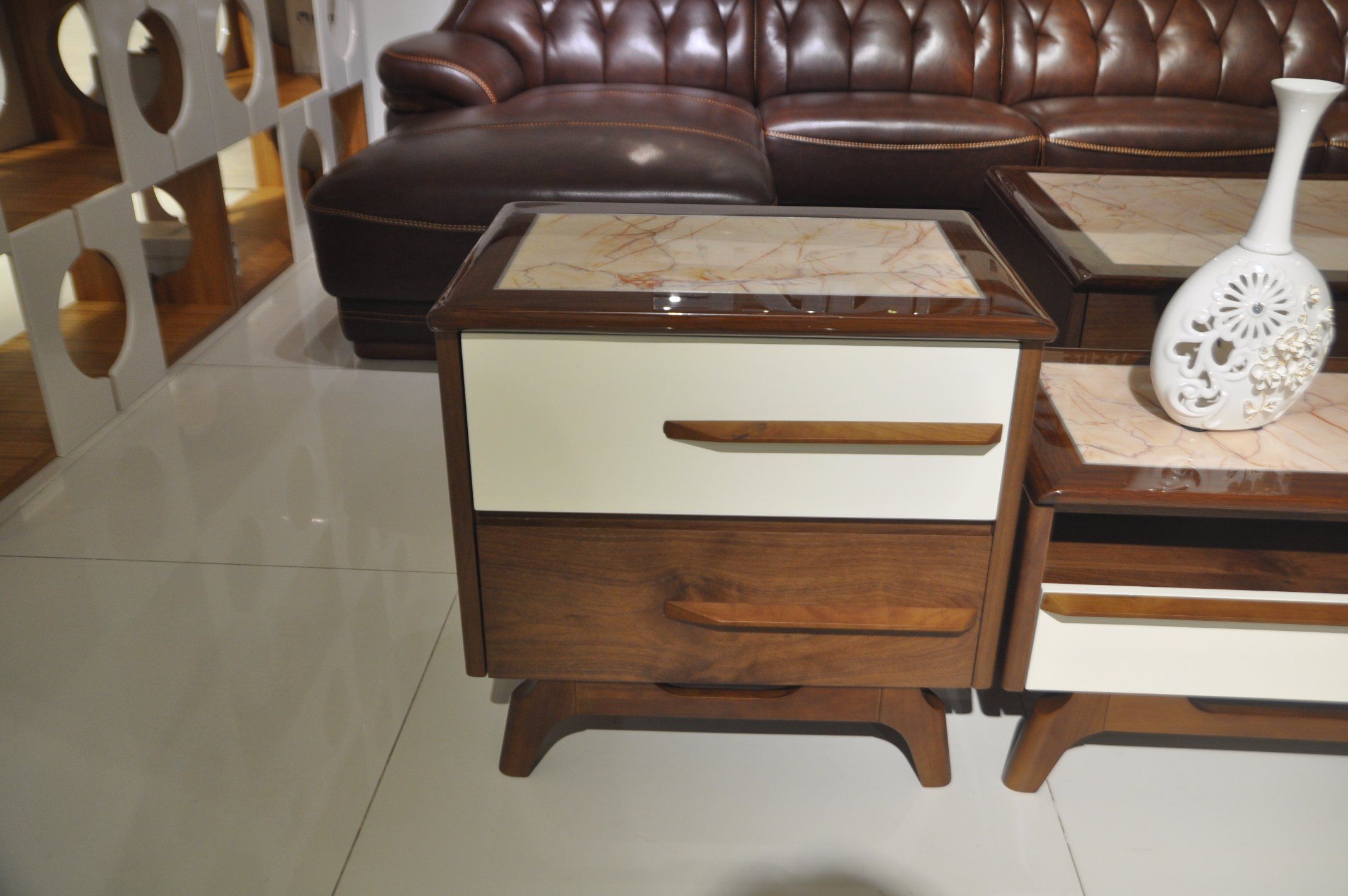 Marble Top Side Table (CJ-2038B)