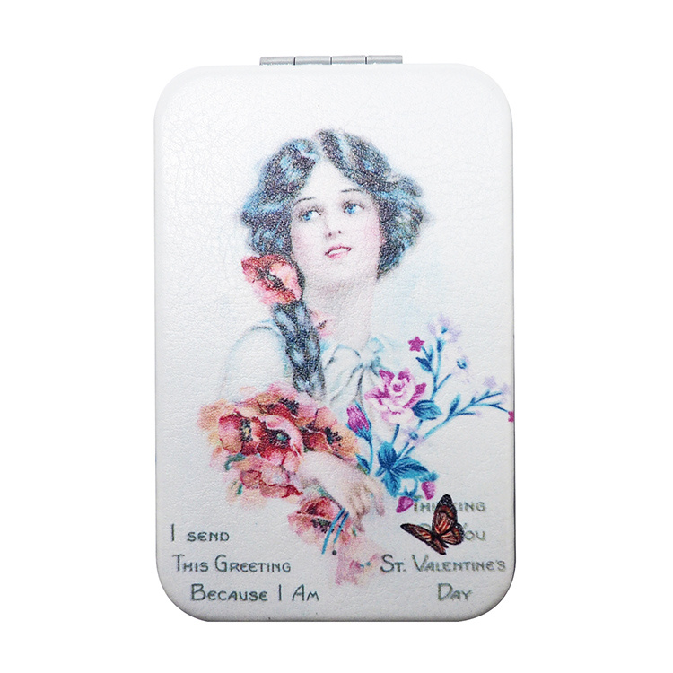 Home Decoration Metal PU Pocket Mirror Cm-1004c