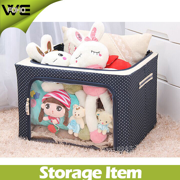 Large Oblong Foldable Fabric Cloth Storage Box for Hotel Use