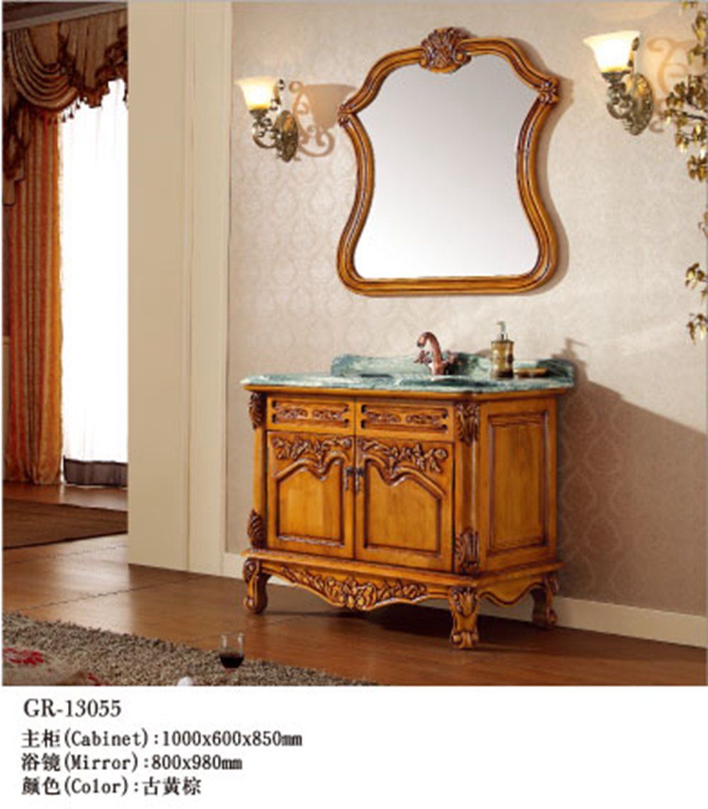Solid Wood Furniture Bathroom Cabinet (13055)