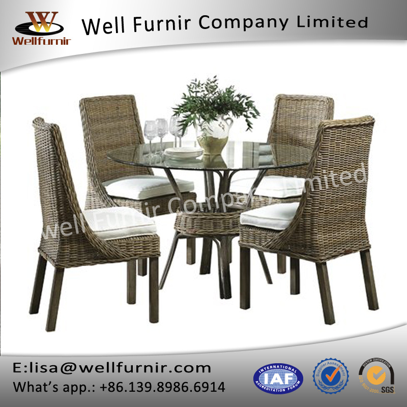 Well Furnir WF-17026 Wicker 5 Piece Dining Set