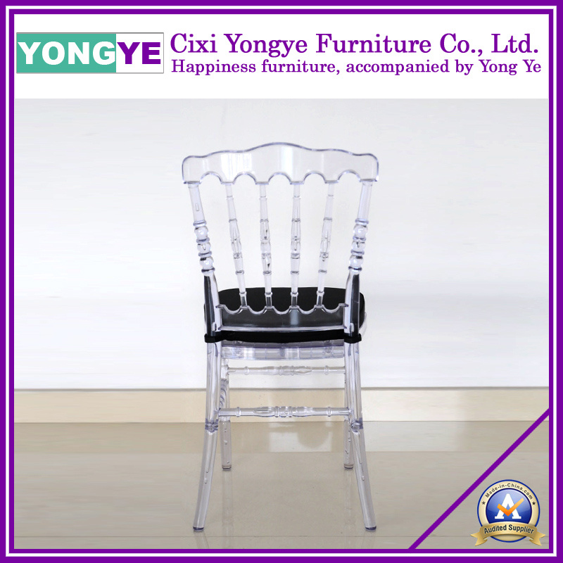 Acrylic Dining Resin Napoleon Chair with Black Cushion (clear)