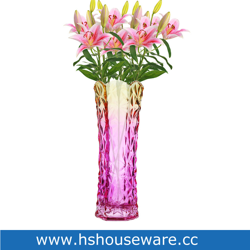 Colour Glass Vase for Home Decoration