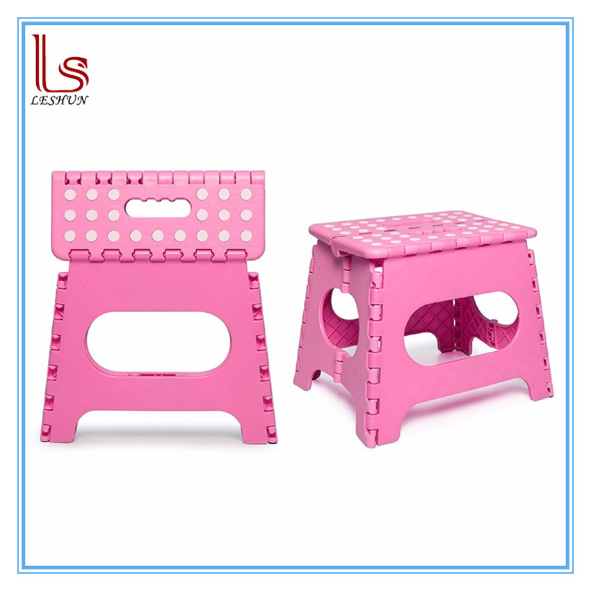Square Garden Kitchen Lightweight Fold Step Stool Plastic Folding Stool