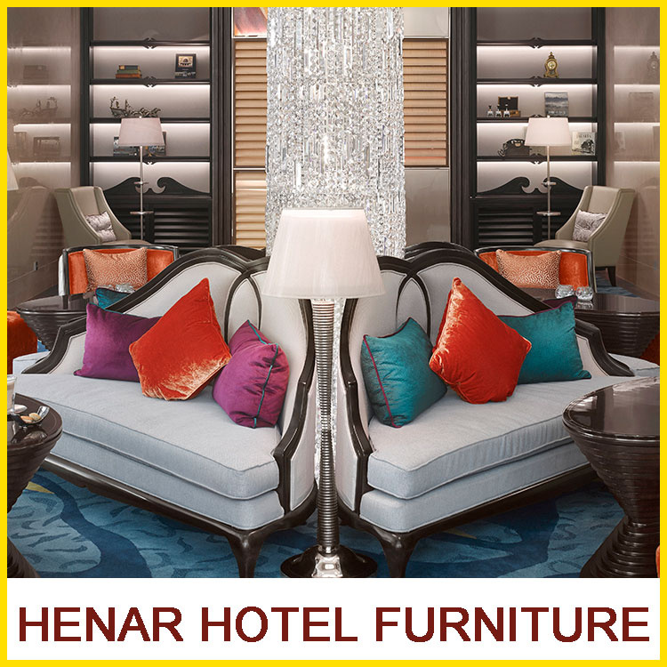 Oak Wooden Frame Sectional Sofa Furniture for Hotel Lobby