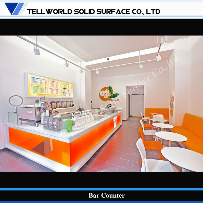Acrylic Solid Surface Bar Counter with LED