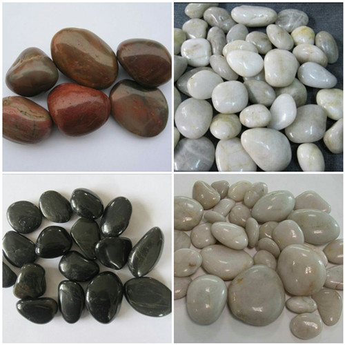 Polished Yard River Pebble Garden Decor