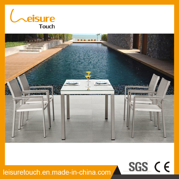 Patio Anodized Aluminum Frame Cheap Modern Home/Hotel Dining Table Set Outdoor Garden Furniture