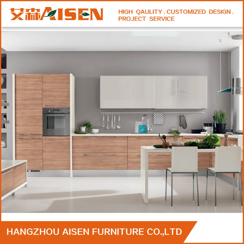 Affordable Italian Furniture Modern Wood Veneer Kitchen Cabinet