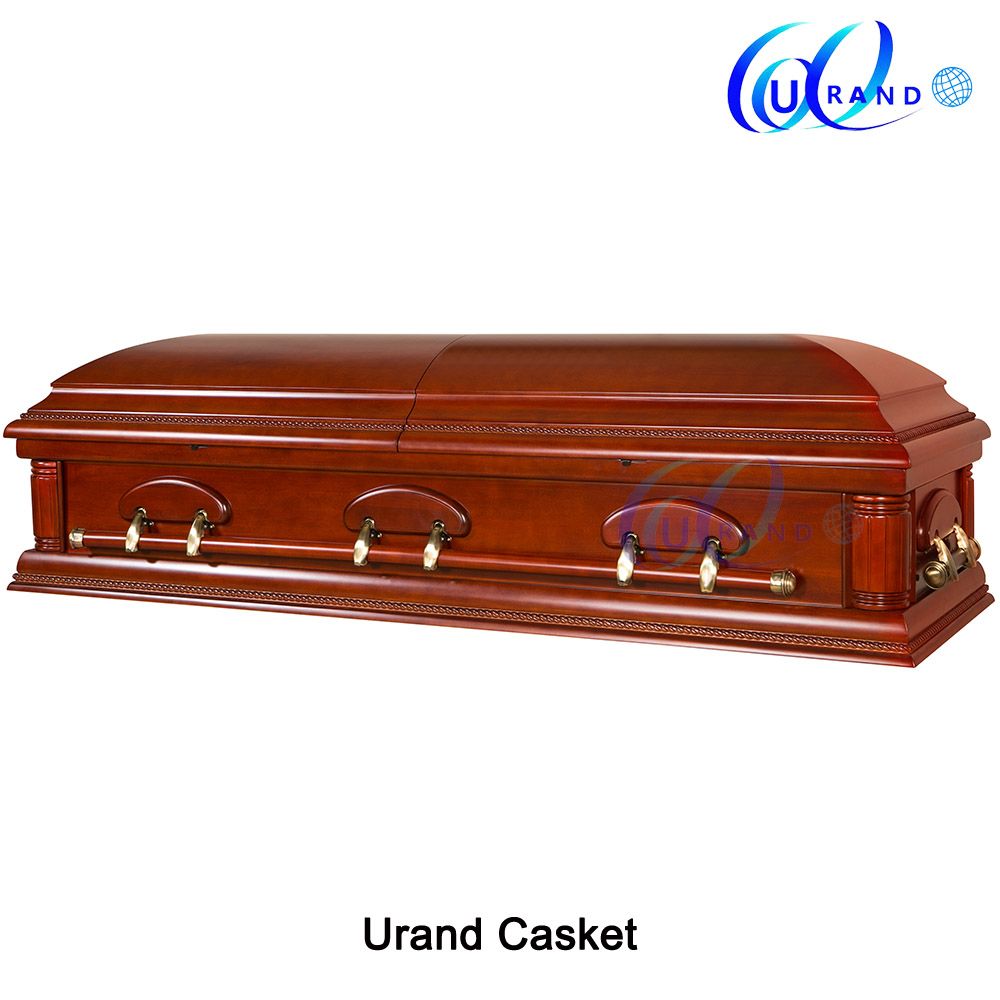 Velvet Interior High Gloss Veneer American Coffin and Casket