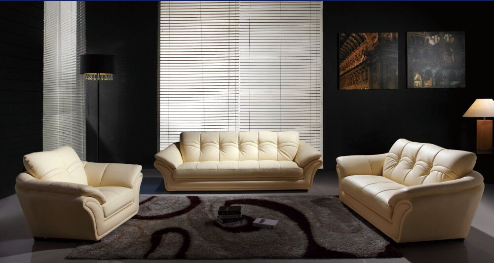 Office Leather Sofa in Beige