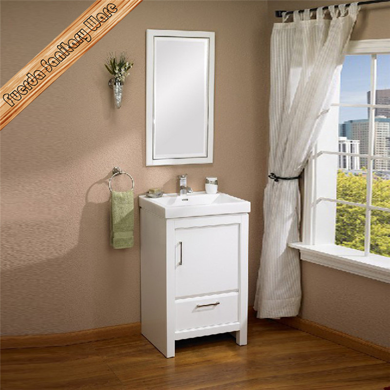 Fed-1024 24 Inch Slim Thin Small Mdoern White Bathroom Vanities