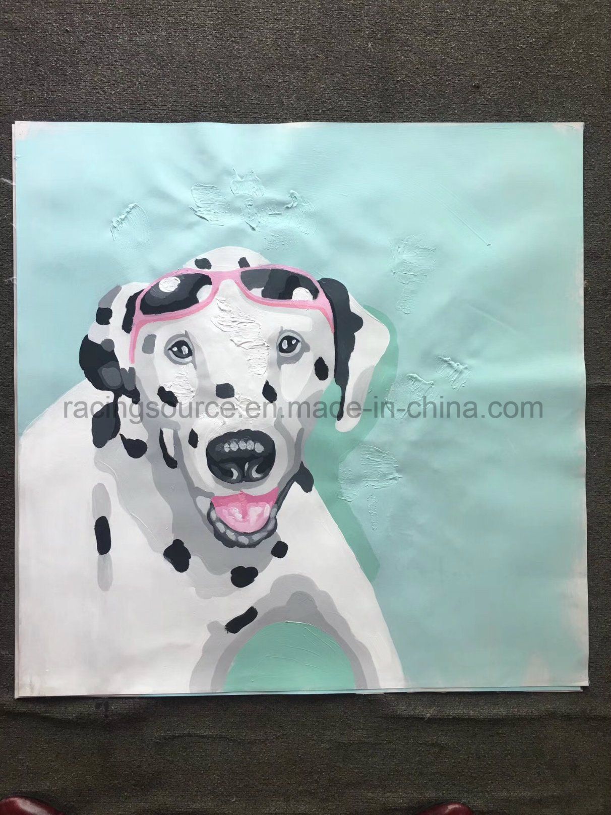 Lovely Dog Oil Painting Wall Art Animal Canvas Painting for Home Decor