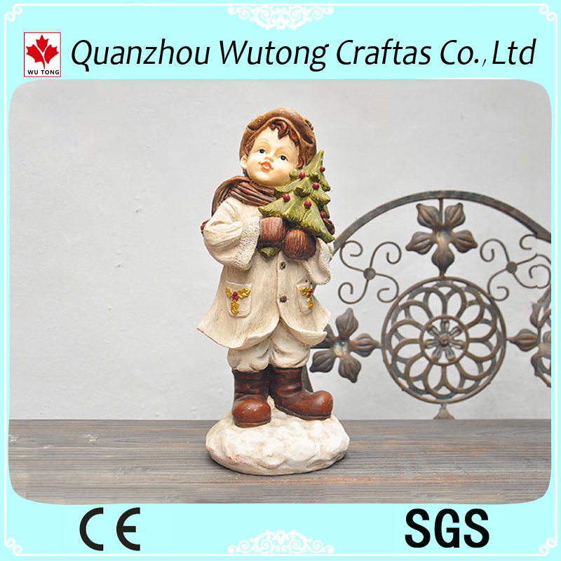 Creative High Quality Resin Christmas Boy Figurines Holiday Decoration