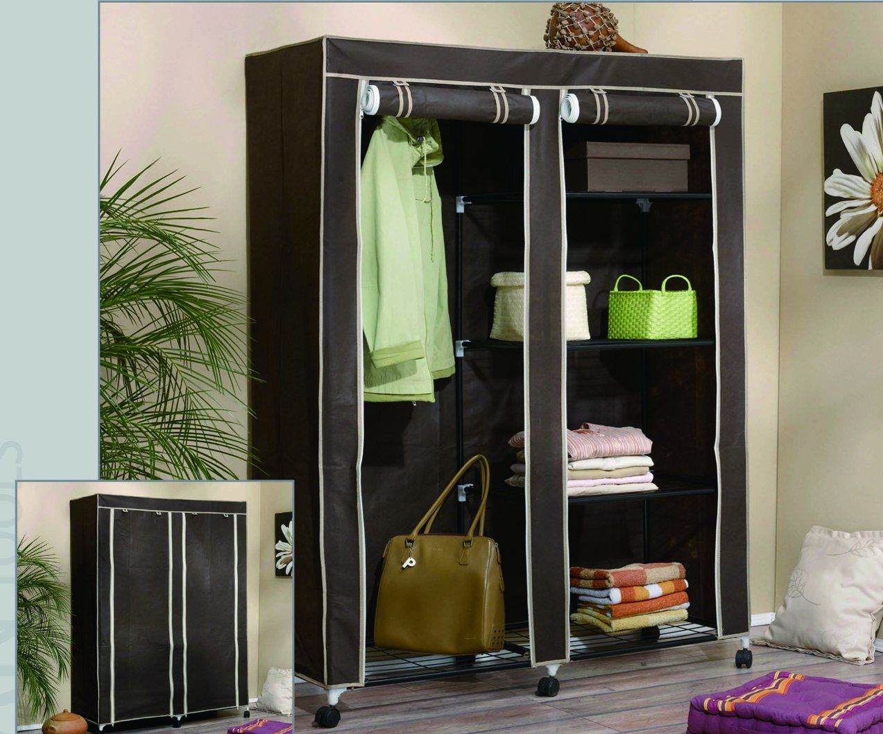 Metal Frame Fabric House Wardrobe