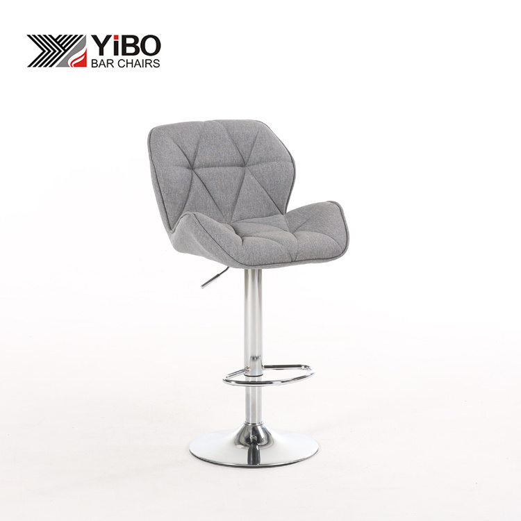 Fabric Metal Chromed Base Gaslift Adjustable UK Fireproof Bar Stool