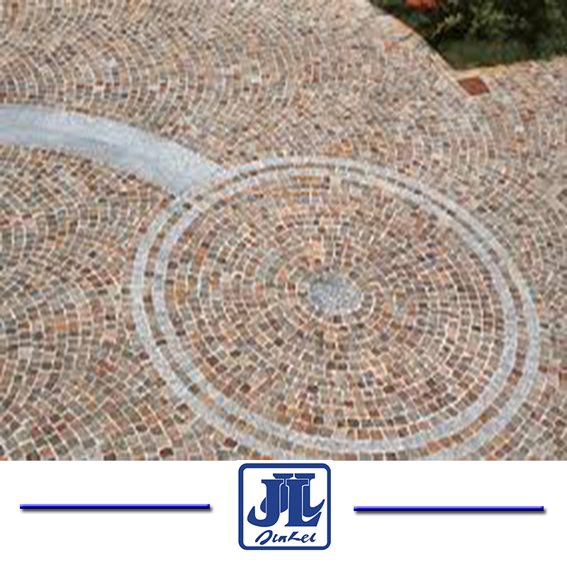 Natural Split Cube Chinese Green and Red Porphyry Pavers Stone for The Garden