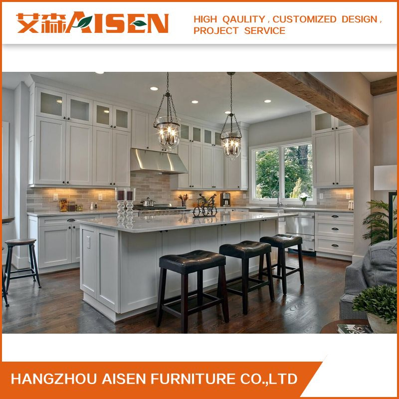 White Shaker Style Doors Solid Wood Kitchen Cabinet