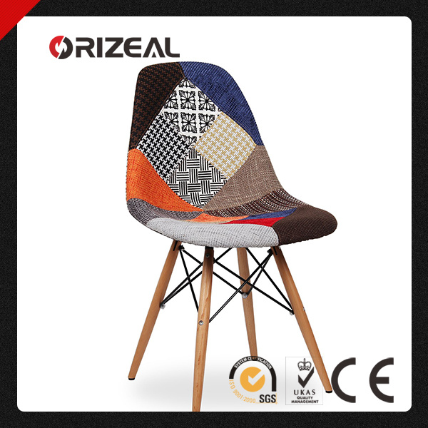 Modern Eames Dsw Side Plastic Dining Chair in Fabric (OZ-1152F)